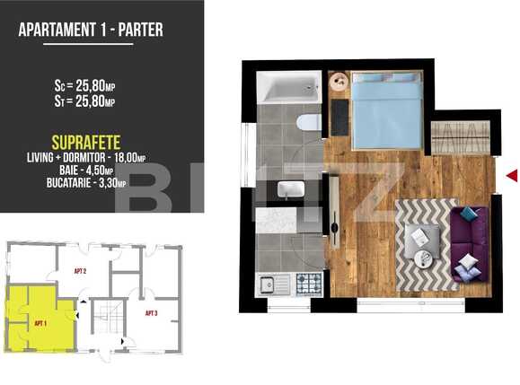 Garsonieră de vânzare Floreşti - 68127AV | BLITZ Cluj-Napoca | Poza1