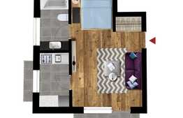 Apartament cu 1 camera 39 mp,parcare,incalzire in pardoseala,zona Terra.