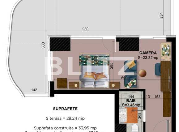 Garsonieră de vânzare Exterior Est - 68414AV | BLITZ Brașov | Poza1