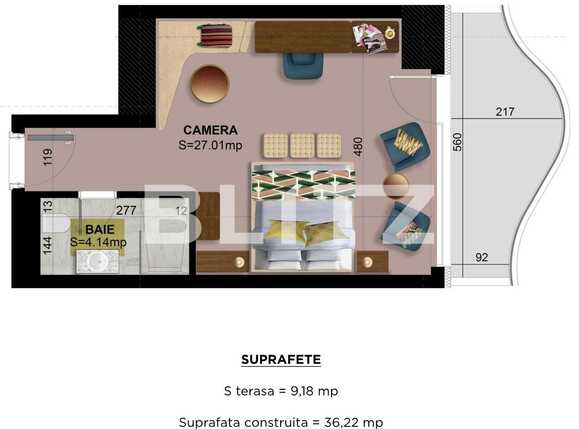 Garsonieră de vânzare Exterior Est - 68424AV | BLITZ Brașov | Poza1