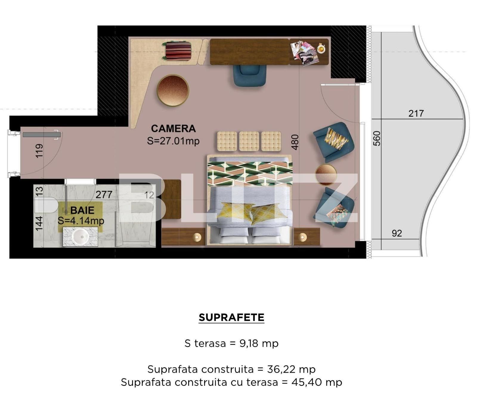 Garsonieră de vânzare Exterior Est - 68424AV | BLITZ Brașov | Poza1