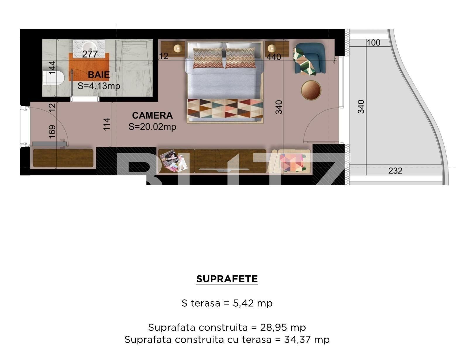 Garsonieră de vânzare Exterior Est - 68431AV | BLITZ Brașov | Poza1