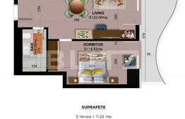 2 camere in ansamblu exclusivist, terasa de 11.25 mp