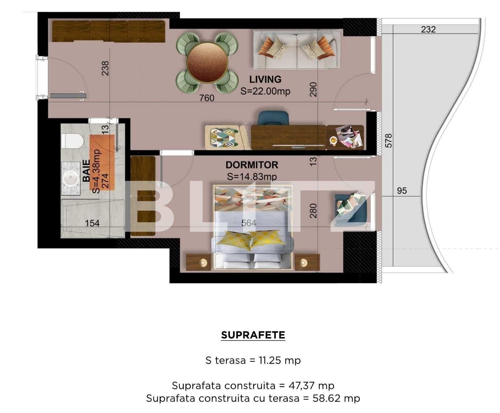 Garsonieră de vânzare Exterior Est - 68438AV | BLITZ Brașov | Poza5