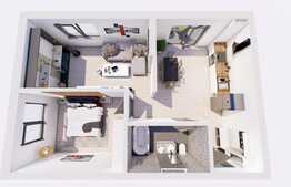 Apartament de 3 camere, semifinisat, in ansamblul Beta Residence