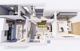 Apartament 3 camere, semifinisat, TVA Inclus, ansamblul Beta Residence 