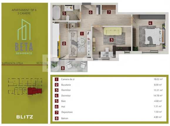 Apartament de vânzare 3 camere Iris - 68770AV | BLITZ Cluj-Napoca | Poza1