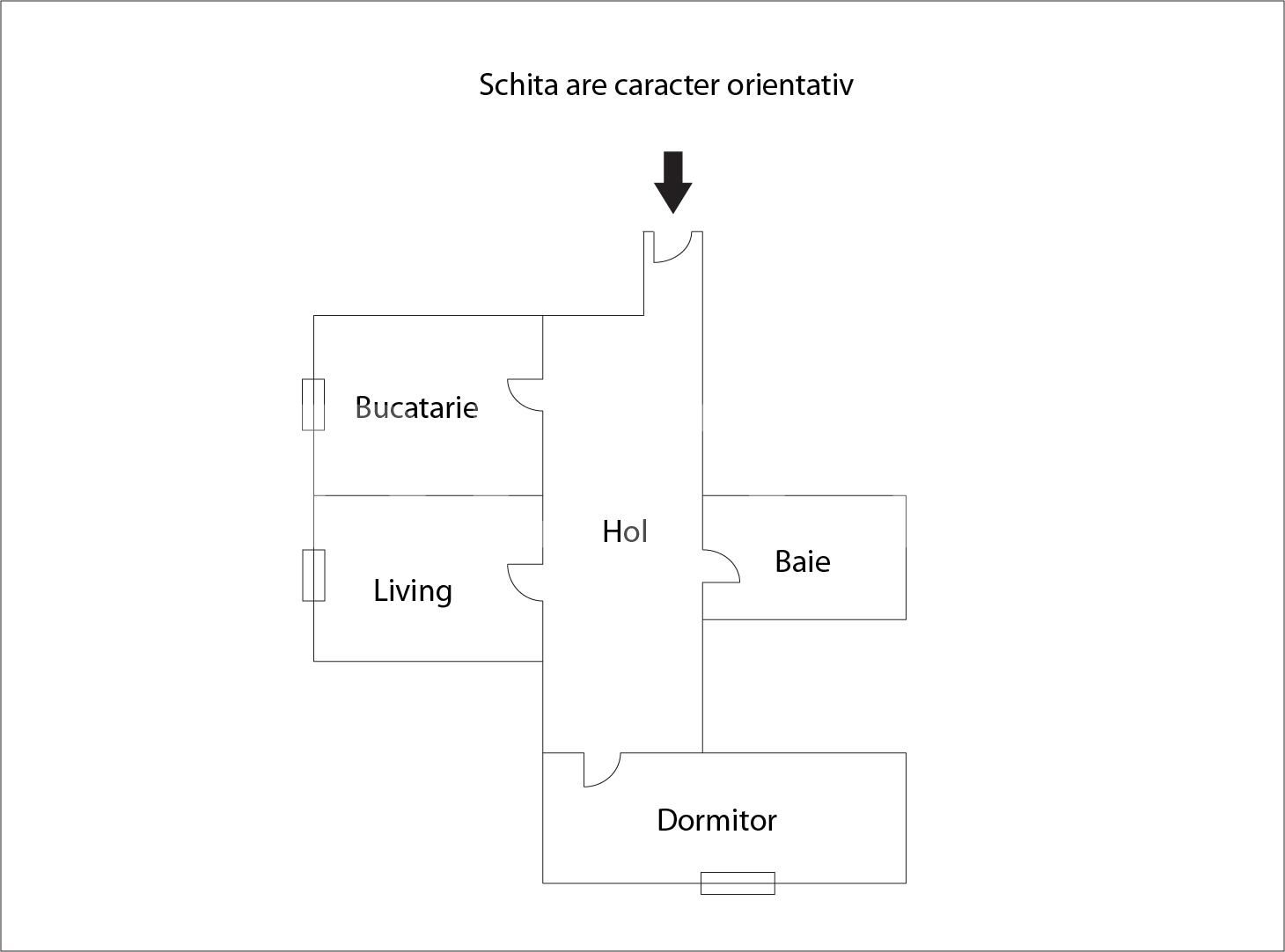 Apartament 2 camere, 55 mp, decomandat, zona Tractorul