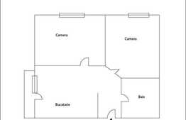 Apartament cu 3 camere, zona Florilor, 55 mp utili plus 2 balcoane