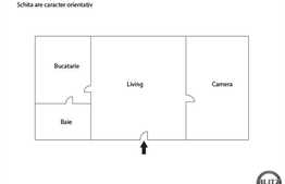 Vanzare apartament cu 2 camere, 52 mp utili , cota parte din curte