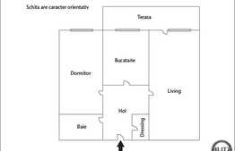 Apartament 2 camere, 57 mp, terasa de 13.7 mp, zona strazii Porii