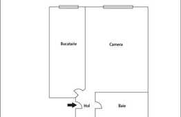 Vanzare 1 camera, 38 mp, semifinisat, zona strazii Plevnei