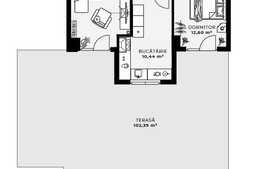 Apartament 2 camere, 56 mp + terasa