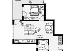 Apartament 2 camere, 46 mp + terasa
