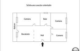 Vanzare 3 camere, 80 mp,16 mp balcon, 2 minute de sensul giratoriu