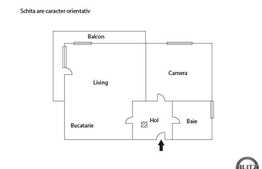 Apartament 2 camere de vanzare, 48 mp utili, zona LIDL, semifinisat, cu terasa
