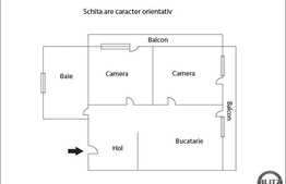 Apartament cu 2 camere,  decomandat, 52 mp, zona strazii Eroilor