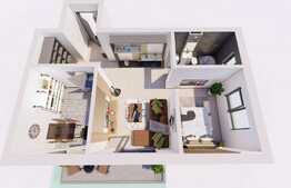 Proiect nou! Apartament 2 camere, semifinisat, în ansamblul Beta Residence