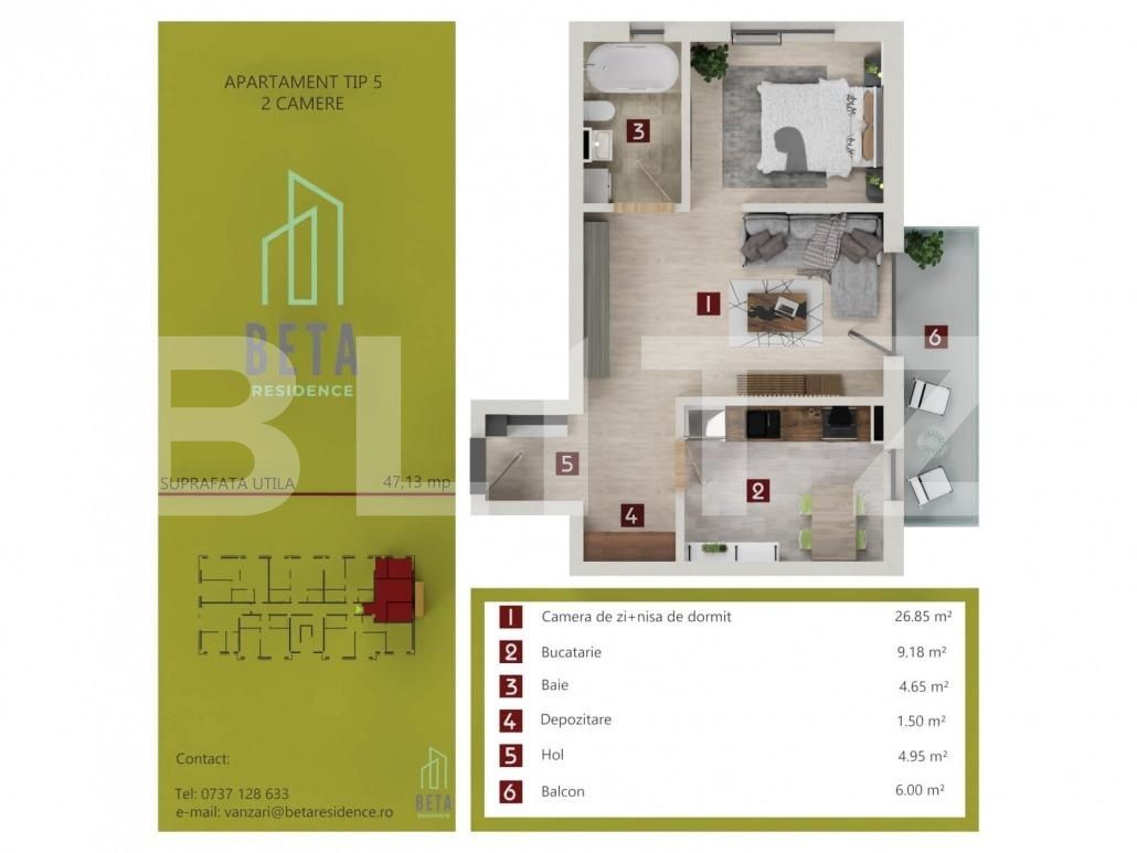 Apartament de vânzare 2 camere Iris - 70255AV | BLITZ Cluj-Napoca | Poza3