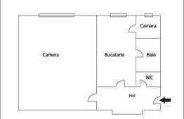 Vanzare 1 camera, 39.45 mp, izolat termic interior exterior plus pod de 10 mp