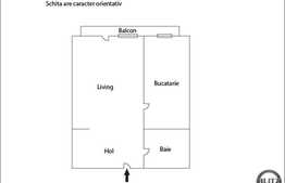 1 camera, 40 mp, 9 mp balcon, etaj intermediar, zona TERRA