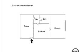 Apartament 1 camera de vanzare, 36 mp utili, zona Byron, cu terasa 15 mp