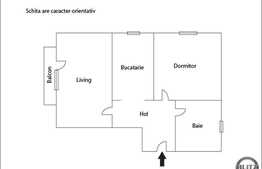 Mansarda inalta cu 2 camere, 45 mp, balcon, zona sensului giratoriu! Finisat!