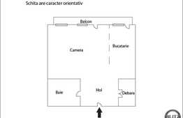 Vanzare 1 camera, 34 mp, la 2 minute de Profi, 10 mp balcon