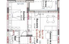 Apartament 2 camere, 53.2 mp, semifinisat, parcare subterana, zona Vivo