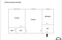 2 camere, 46,5 mp, partial mobilat, zona Piata Abator!