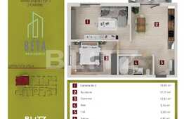  Apartament de 3 camere, semifinisat, in ansamblul Beta Residence