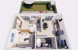 Apartament 3 camere, finisat, gradina 56 mp, în ansamblul Beta Residence