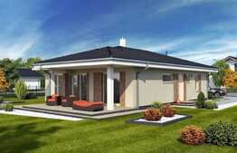 Casa cocheta pe un singur nivel, 100 mp utili, terasa acoperita 16 mp, 420 mp teren, Aiton!