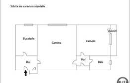 Vanzare apartament 2 camere, 45 mp utili, zona Herculane