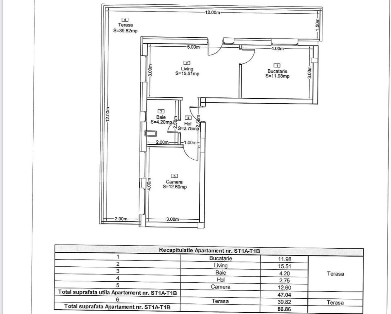 Apartament 2 camere, modern, terasa 39 mp, priveliste, zona VIVO