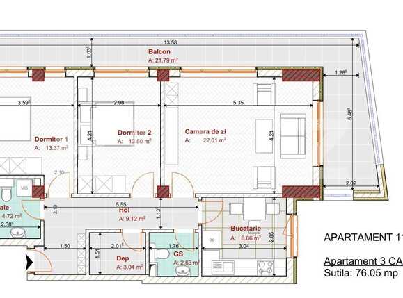 Apartament de vânzare 3 camere Tractorul - 74024AV | BLITZ Brașov | Poza3