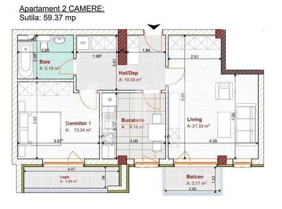 Apartament de vânzare 2 camere Tractorul - 74097AV | BLITZ Brașov | Poza4