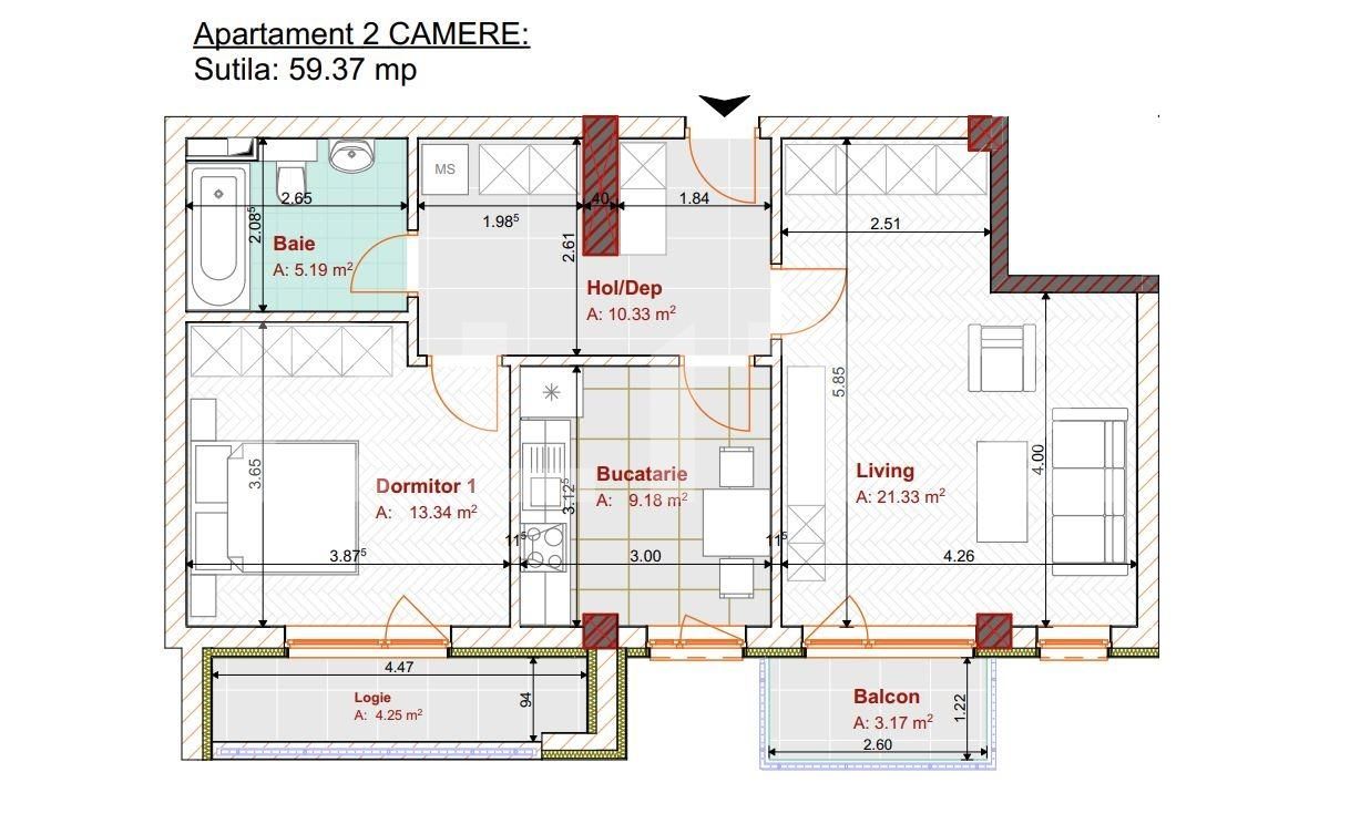 Apartament de vânzare 2 camere Tractorul - 74097AV | BLITZ Brașov | Poza4
