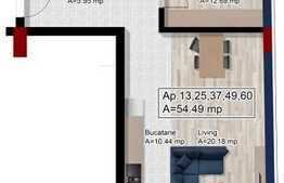 Vanzare 2 camere, 54.49 mp, etaj intermediar, apartament de lux in imobil NOU, zona Calea Baciului