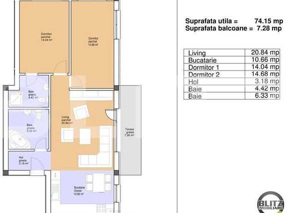 Apartament de vânzare 3 camere Floreşti - 7436AV | BLITZ Cluj-Napoca | Poza1