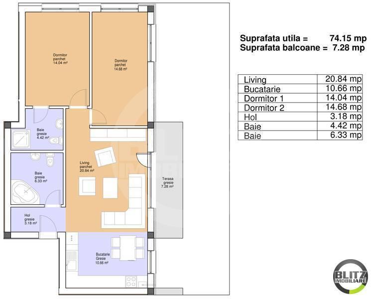 Apartament de vânzare 3 camere Floreşti - 7436AV | BLITZ Cluj-Napoca | Poza1