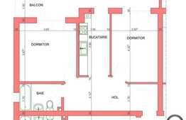 Vanzare 2 camere, 50 mp, etaj intermediar, semifinisat! Acces facil!