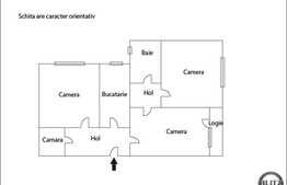 Apartament 3 camere de vanzare, 57 mp utili, zona Profi, cu boxa
