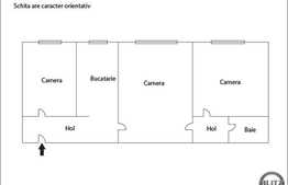 Apartament 3 camere de vanzare, 55 mp utili, zona Clabucet