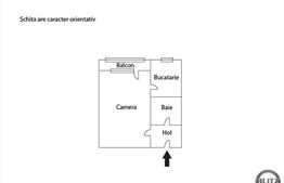 1 camera, 22,5 mp, partial mobilat, zona Garii