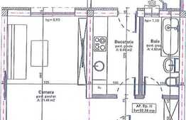 Apartament cu o camera, semifinisat, 32 mp, balcon 4mp, parcare, Apahida