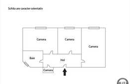 2 camere, 50 mp utili, mobilat partial, zona strazii Horea