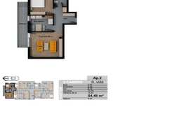 Apartament 2 camere, decomandat, 54.48 mp, CF, gradina 40 mp