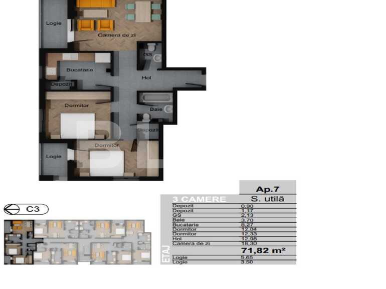 Apartament de vânzare 3 camere Floreşti - 75534AV | BLITZ Cluj-Napoca | Poza1