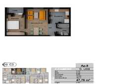 Apartament 2 camere decomandat, 47.76 mp, zona Terra